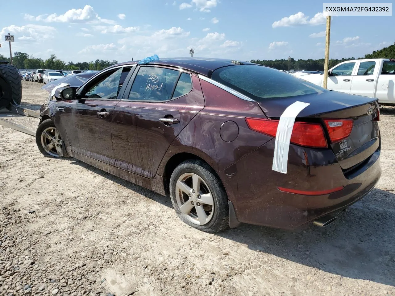 2015 Kia Optima Lx VIN: 5XXGM4A72FG432392 Lot: 65711244