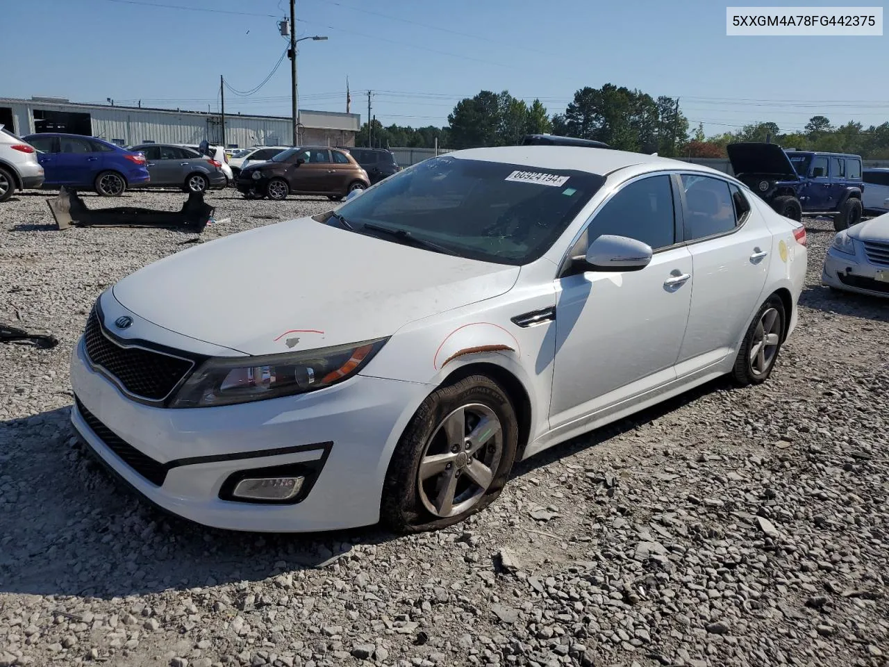 2015 Kia Optima Lx VIN: 5XXGM4A78FG442375 Lot: 66924194