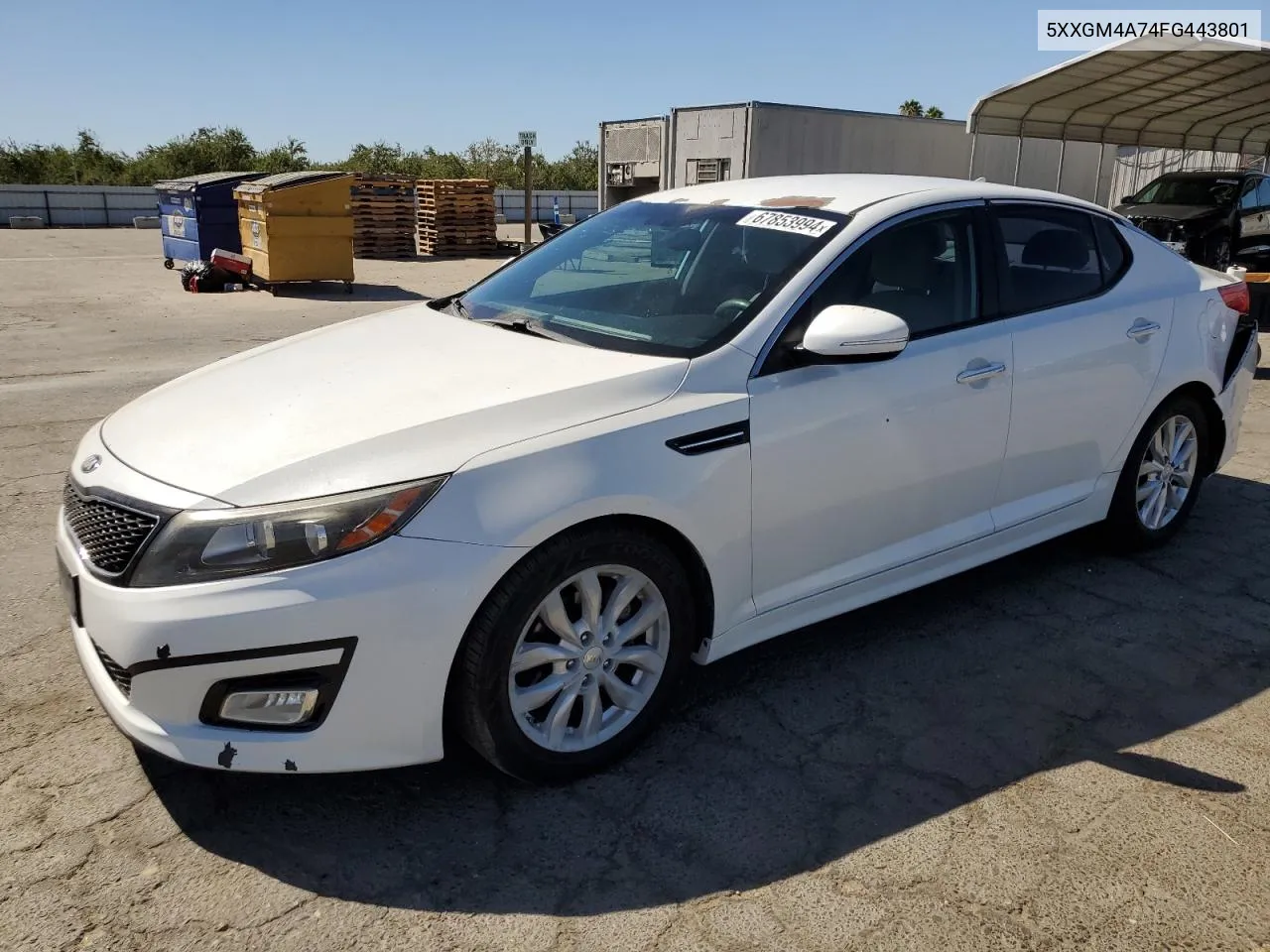 2015 Kia Optima Lx VIN: 5XXGM4A74FG443801 Lot: 67853994