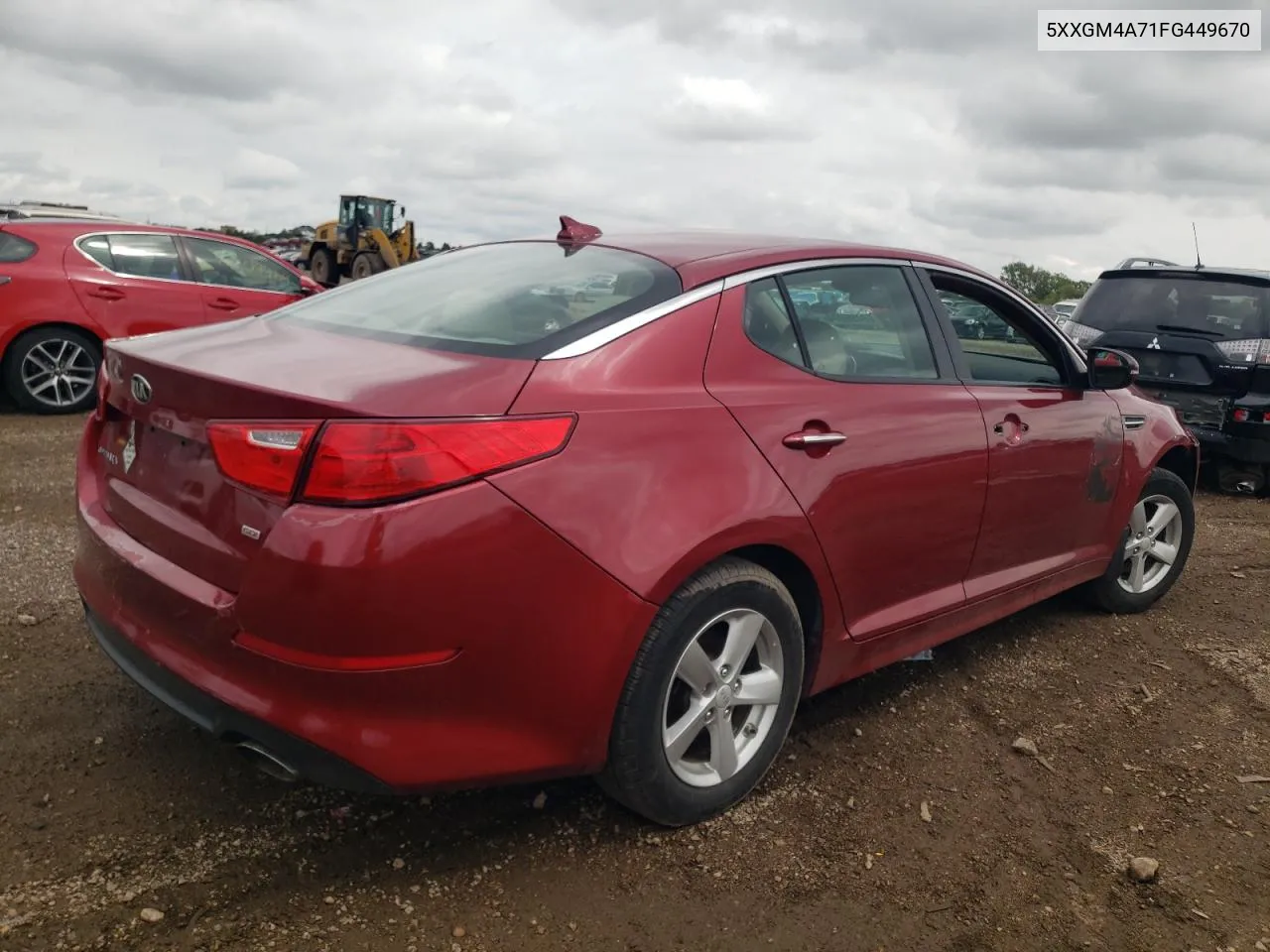 2015 Kia Optima Lx VIN: 5XXGM4A71FG449670 Lot: 69496974