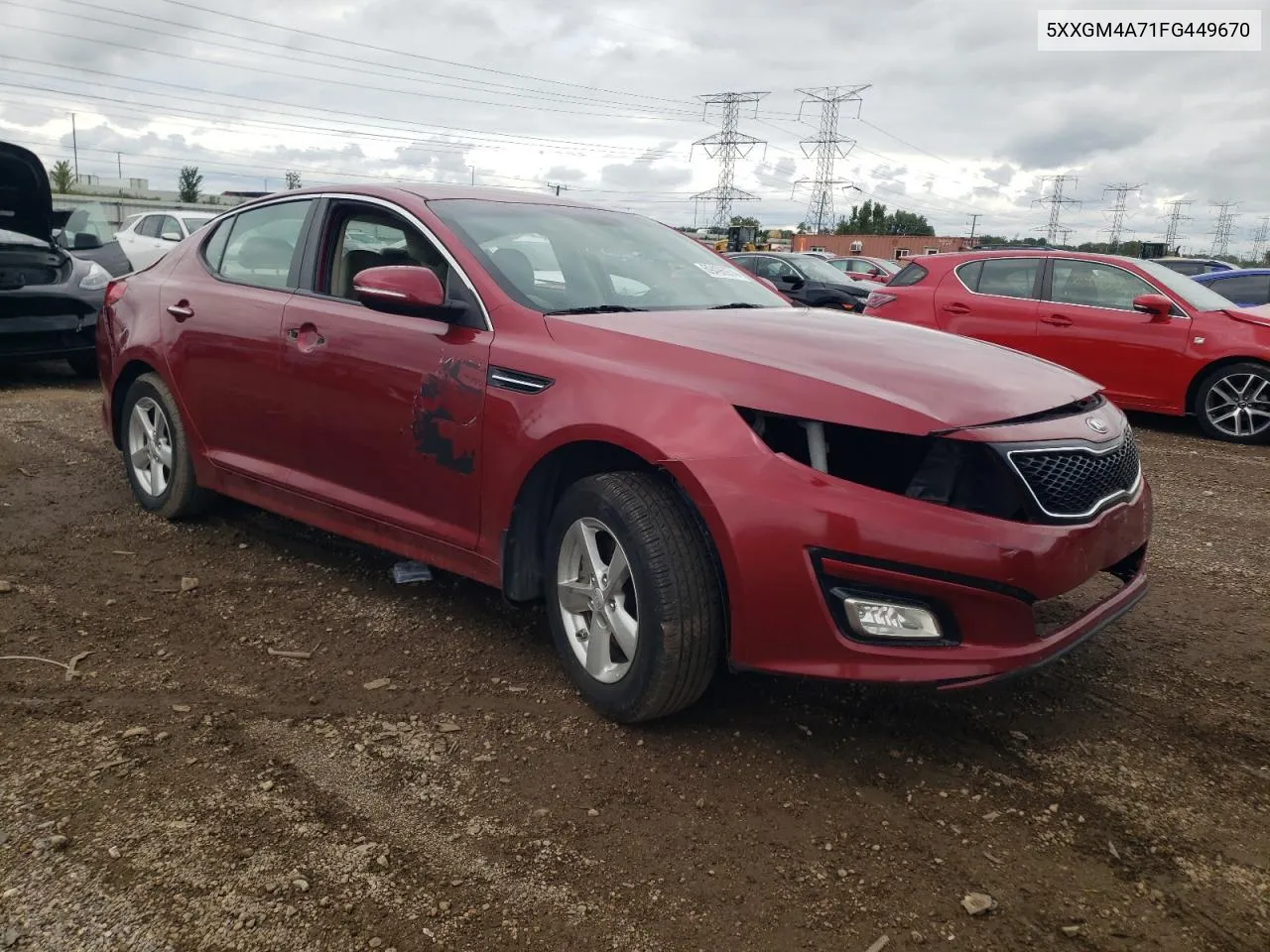 2015 Kia Optima Lx VIN: 5XXGM4A71FG449670 Lot: 69496974