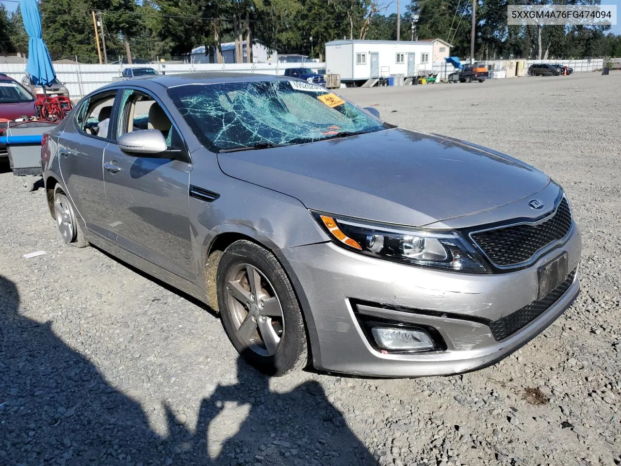 2015 Kia Optima Lx VIN: 5XXGM4A76FG474094 Lot: 69526204