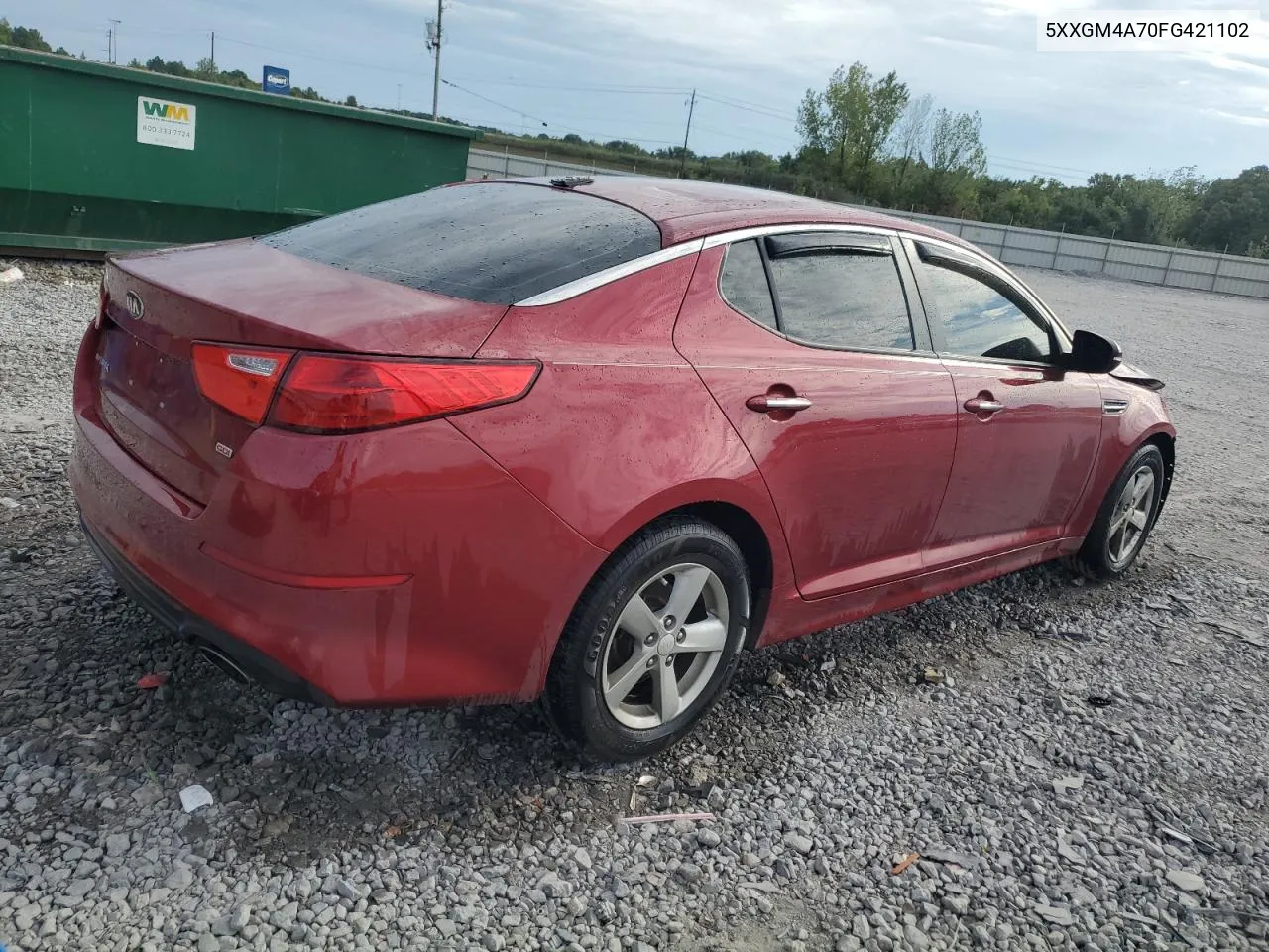 2015 Kia Optima Lx VIN: 5XXGM4A70FG421102 Lot: 69684044