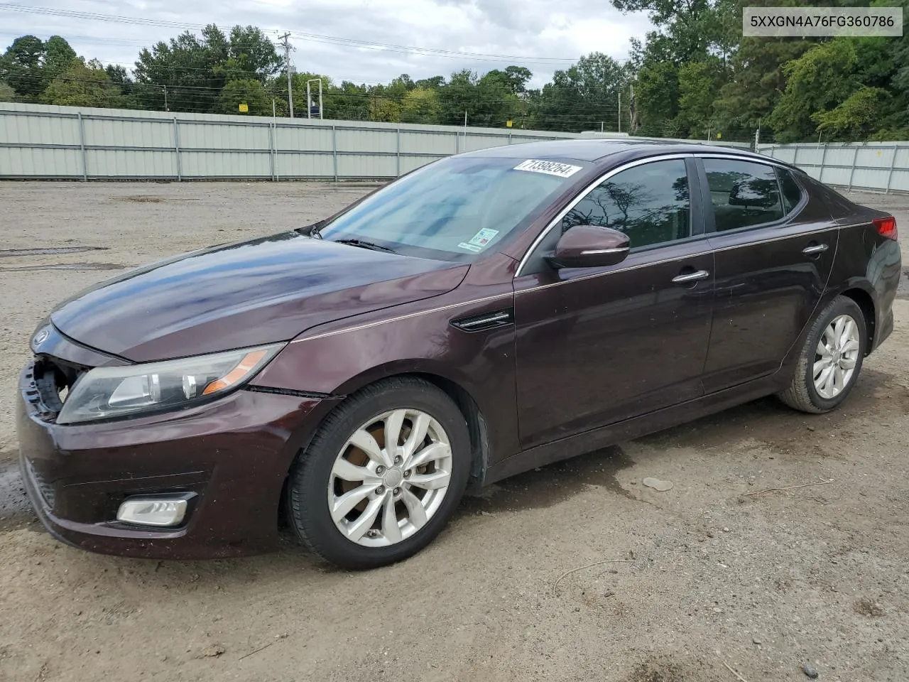 2015 Kia Optima Ex VIN: 5XXGN4A76FG360786 Lot: 71398264