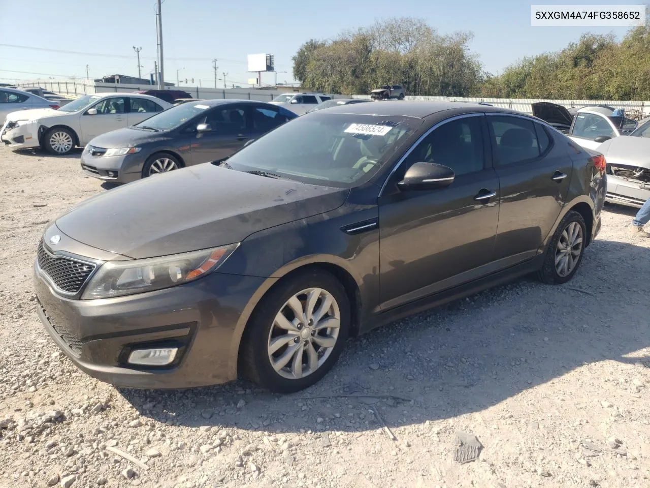 2015 Kia Optima Lx VIN: 5XXGM4A74FG358652 Lot: 74506524