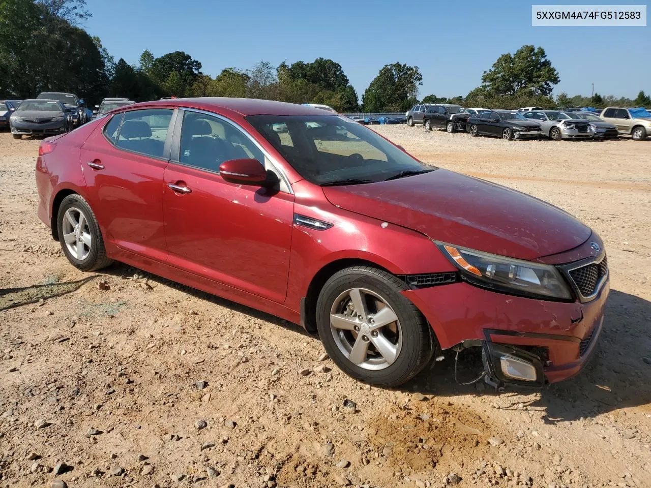 2015 Kia Optima Lx VIN: 5XXGM4A74FG512583 Lot: 74880984