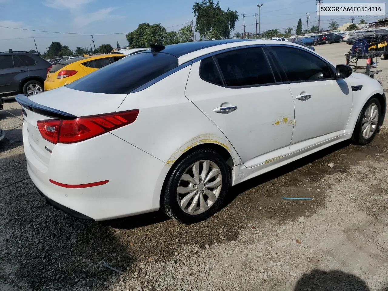 2015 Kia Optima Sx VIN: 5XXGR4A66FG504316 Lot: 75303234