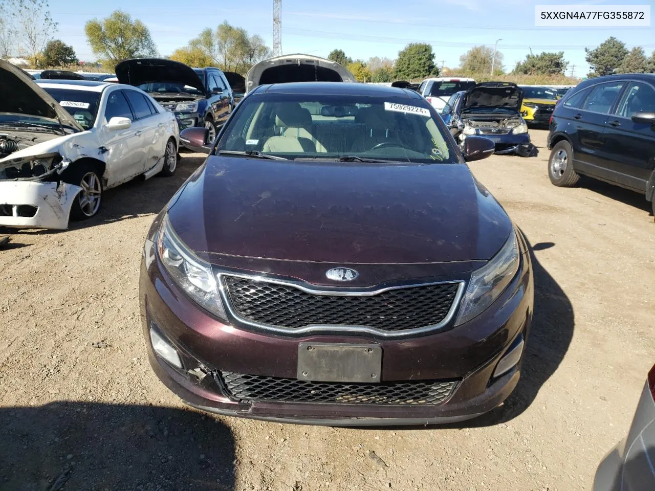 2015 Kia Optima Ex VIN: 5XXGN4A77FG355872 Lot: 75929224