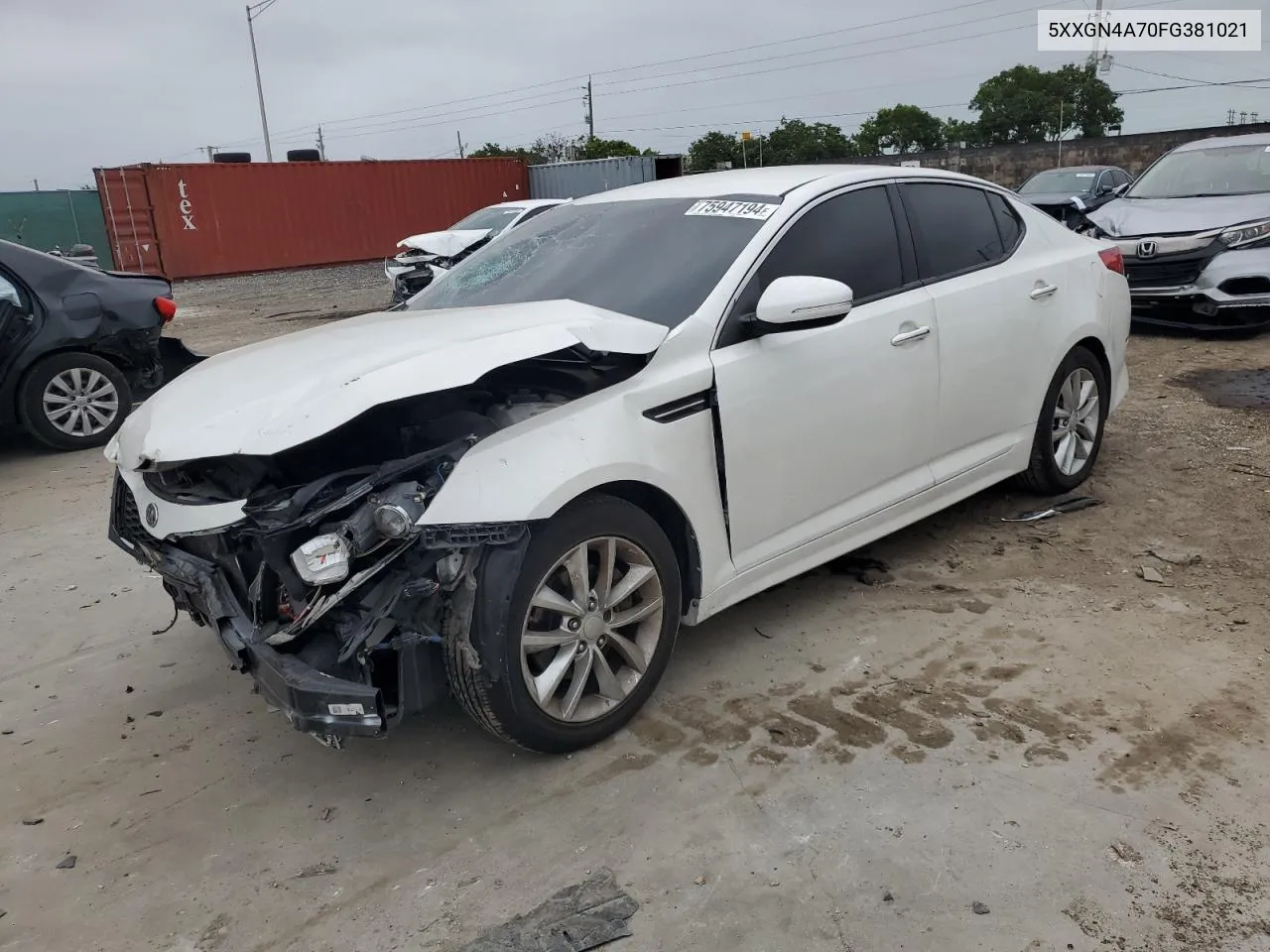 2015 Kia Optima Ex VIN: 5XXGN4A70FG381021 Lot: 75947194