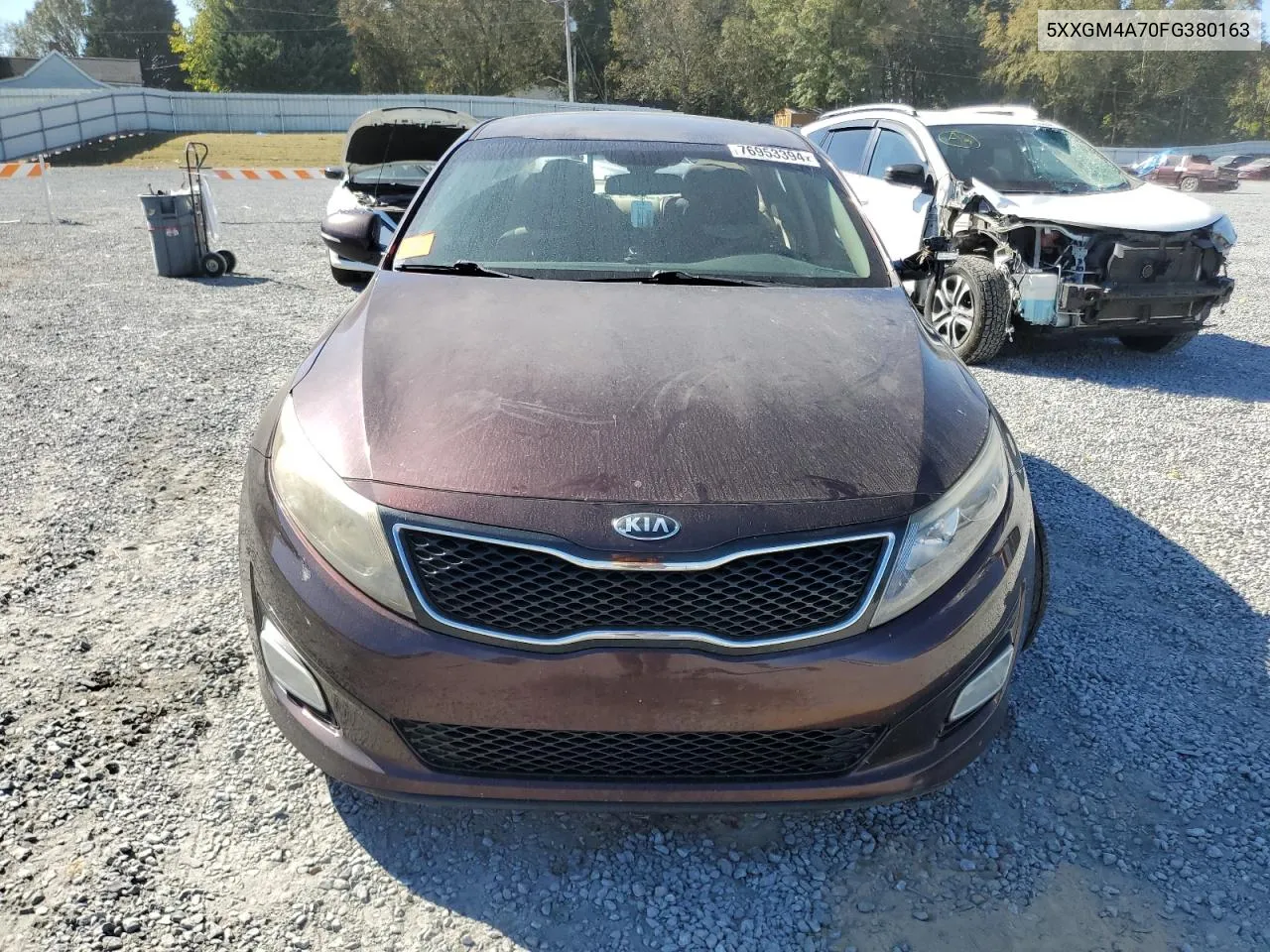 2015 Kia Optima Lx VIN: 5XXGM4A70FG380163 Lot: 76953394