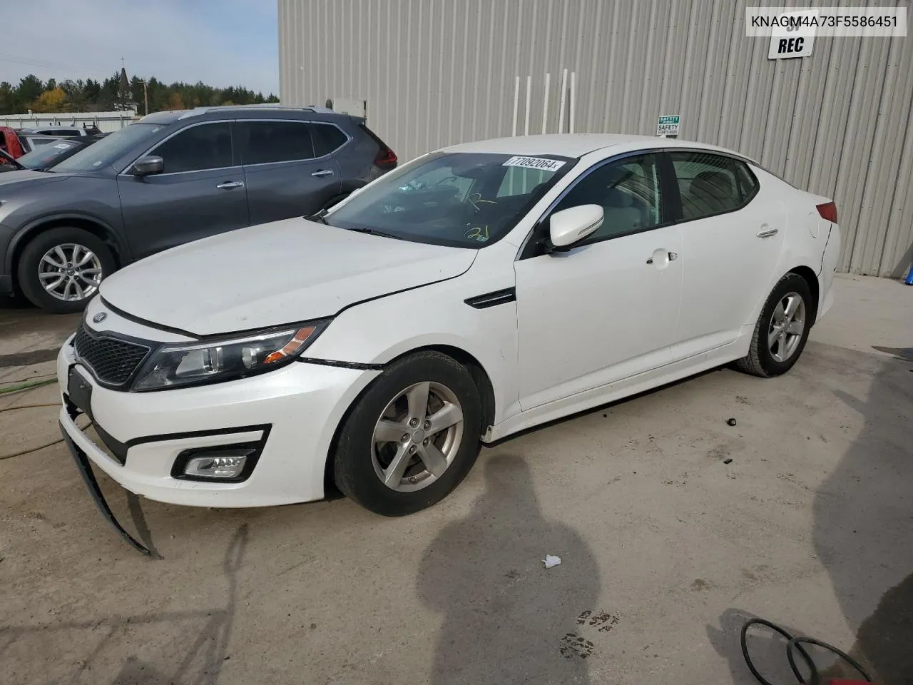 2015 Kia Optima Lx VIN: KNAGM4A73F5586451 Lot: 77092064