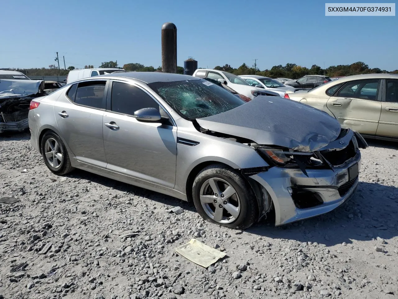 2015 Kia Optima Lx VIN: 5XXGM4A70FG374931 Lot: 77252464