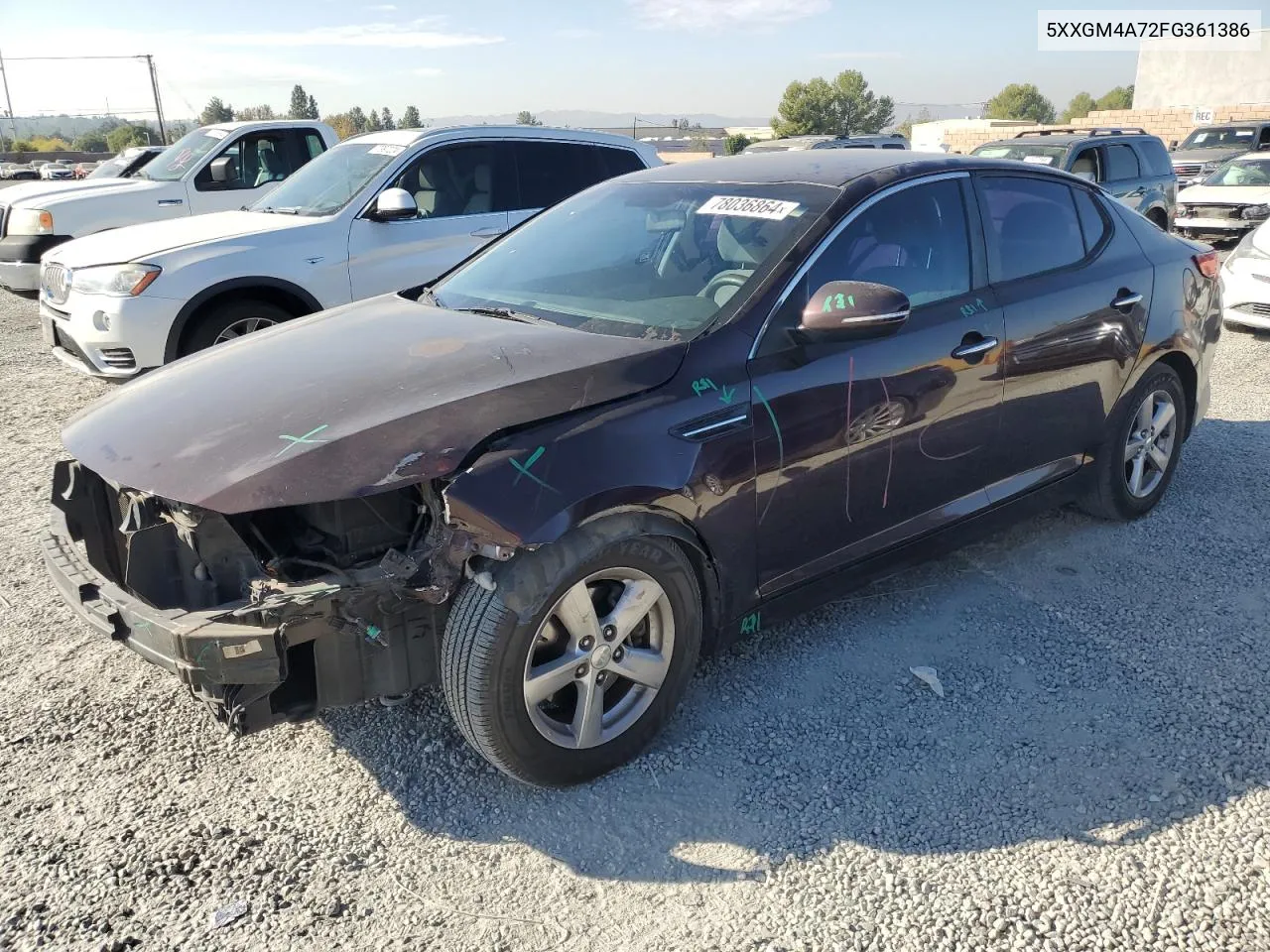 5XXGM4A72FG361386 2015 Kia Optima Lx