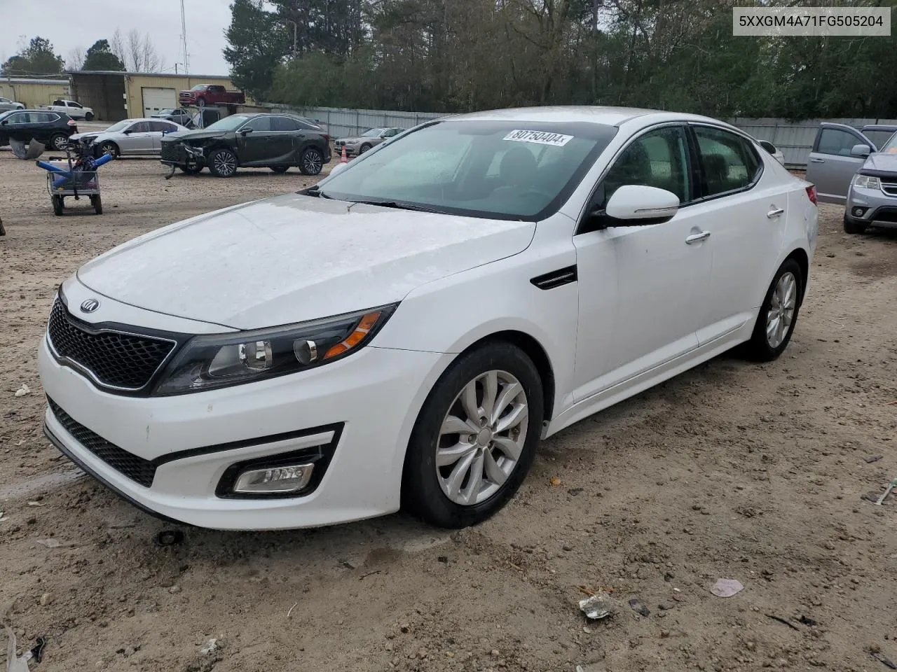 2015 Kia Optima Lx VIN: 5XXGM4A71FG505204 Lot: 80750404