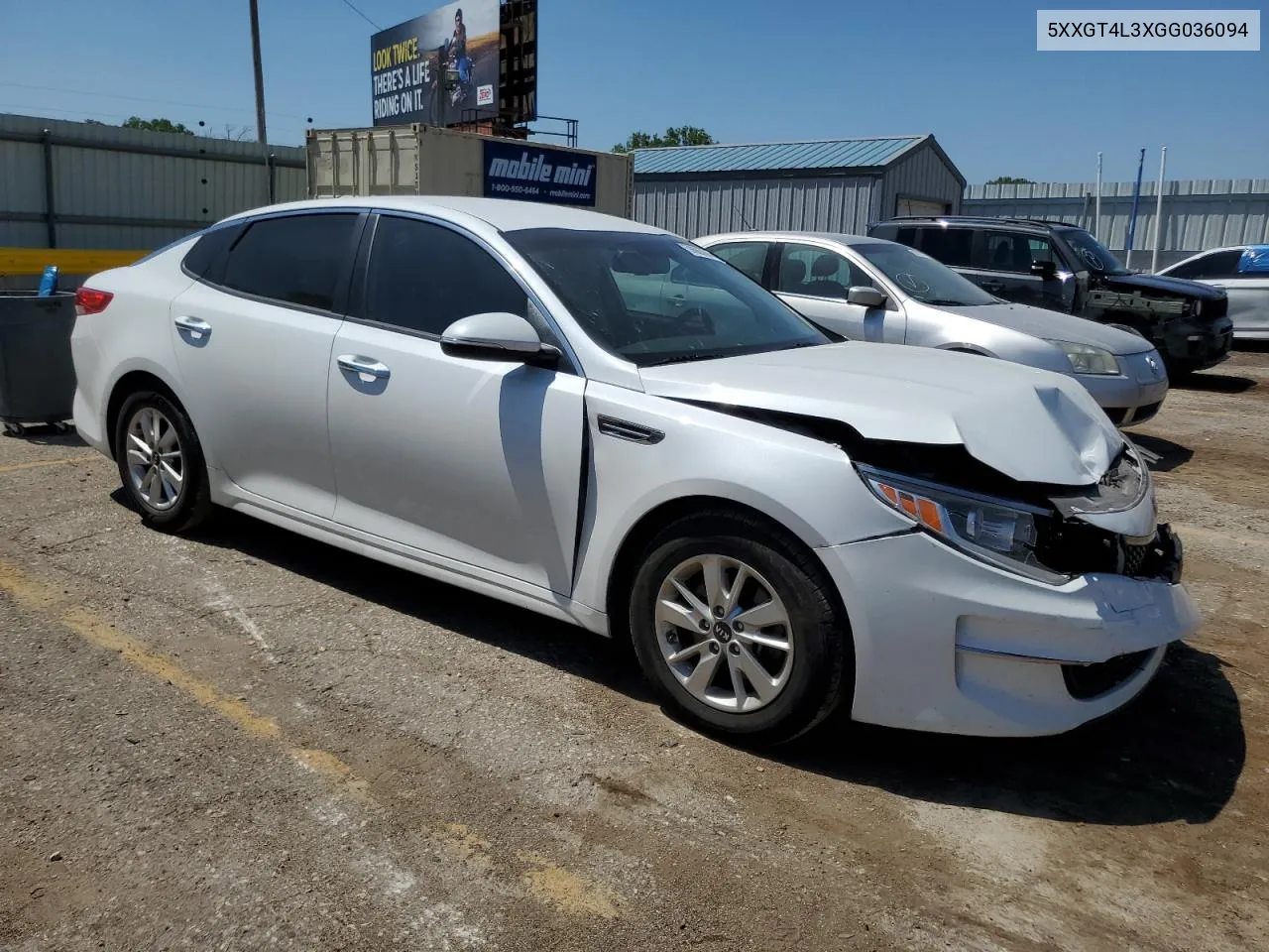 2016 Kia Optima Lx VIN: 5XXGT4L3XGG036094 Lot: 59085694