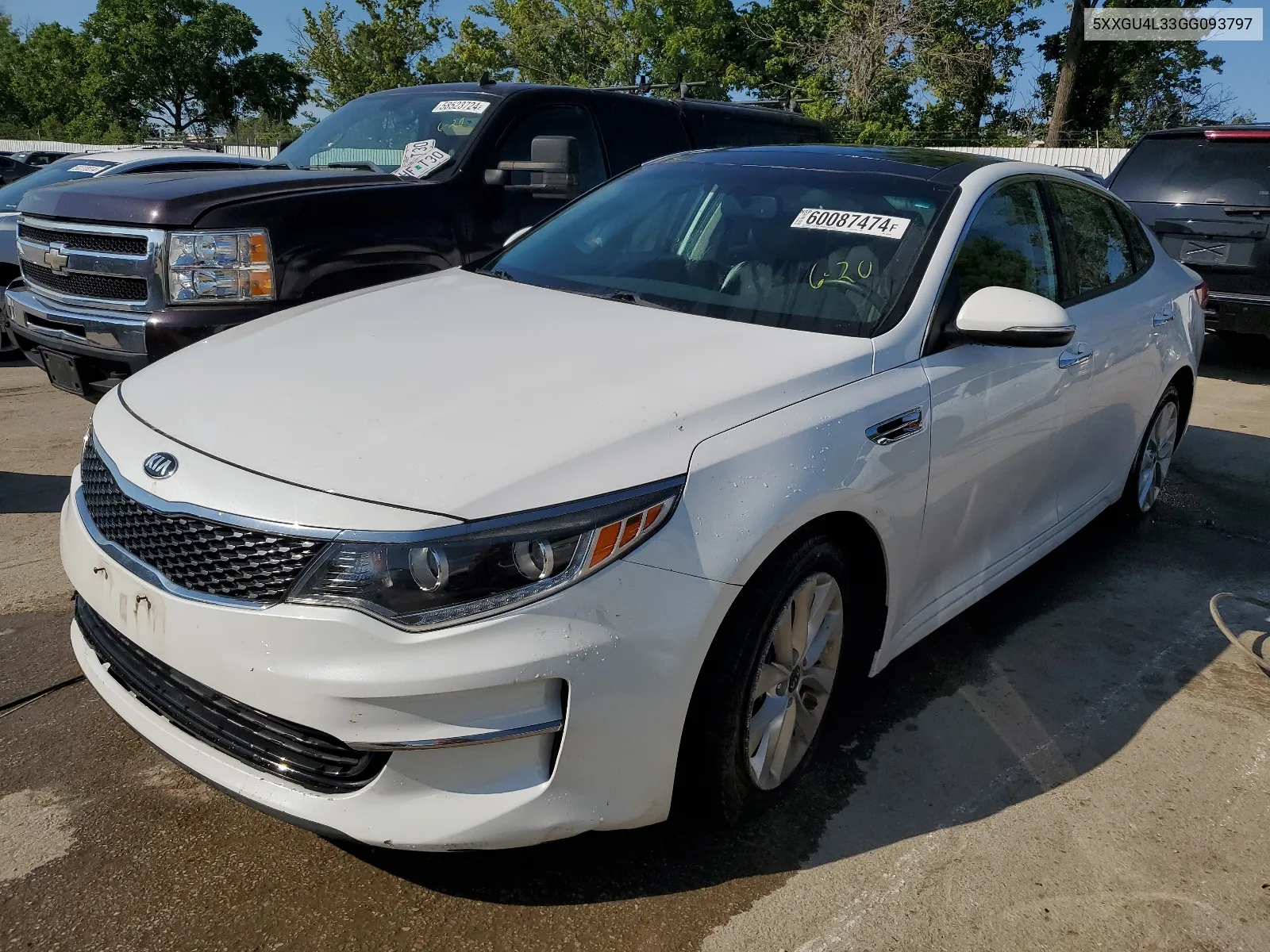 2016 Kia Optima Ex VIN: 5XXGU4L33GG093797 Lot: 60087474