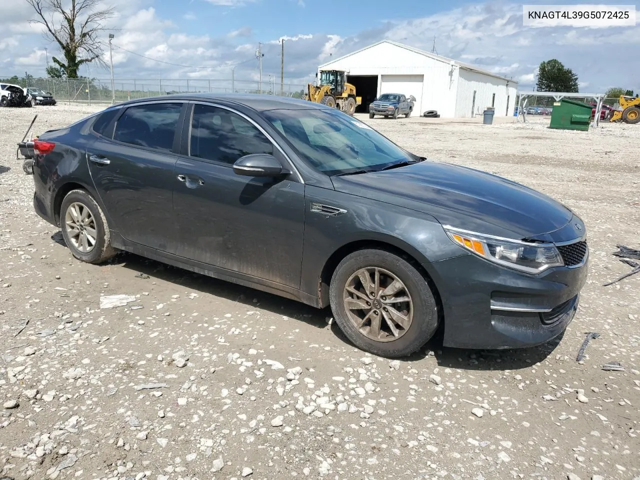 2016 Kia Optima Lx VIN: KNAGT4L39G5072425 Lot: 61997064