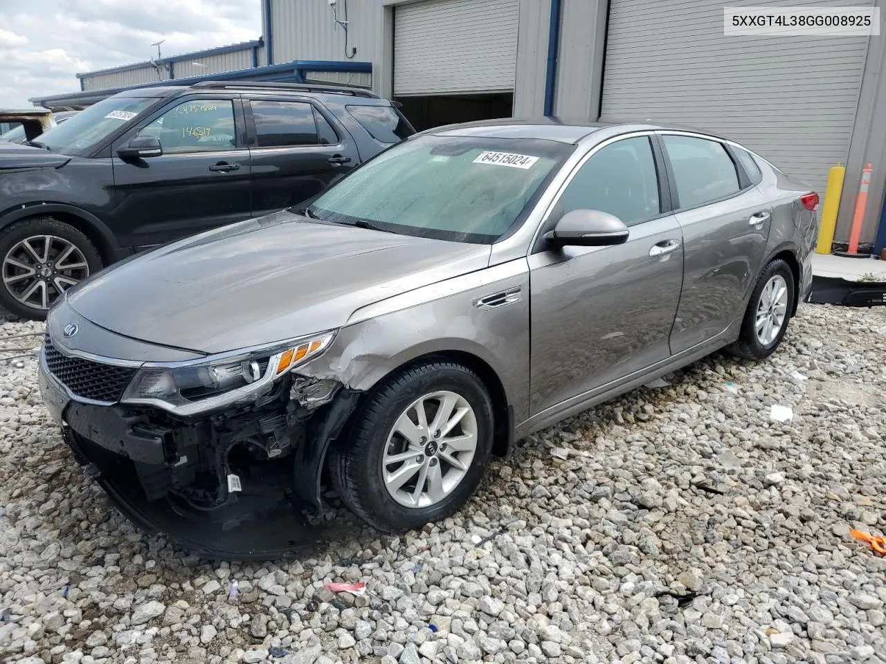 2016 Kia Optima Lx VIN: 5XXGT4L38GG008925 Lot: 64515024