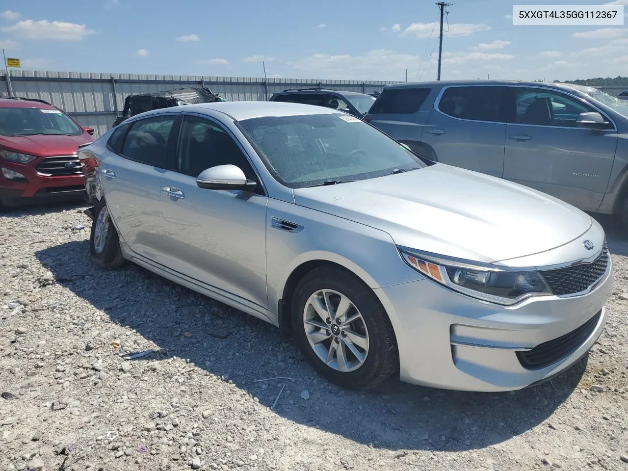 2016 Kia Optima Lx VIN: 5XXGT4L35GG112367 Lot: 68549494