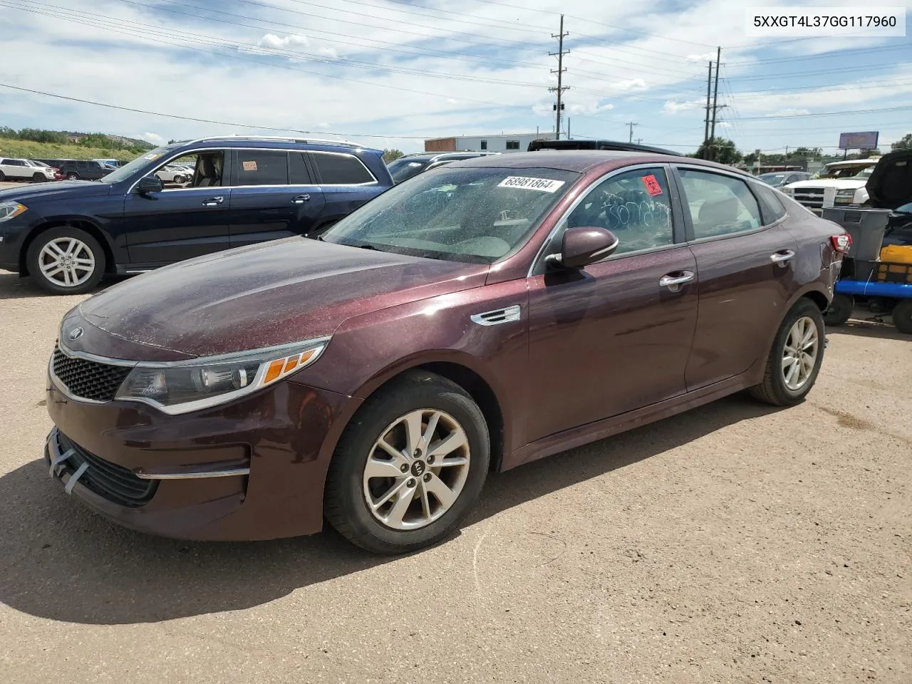 2016 Kia Optima Lx VIN: 5XXGT4L37GG117960 Lot: 68981864