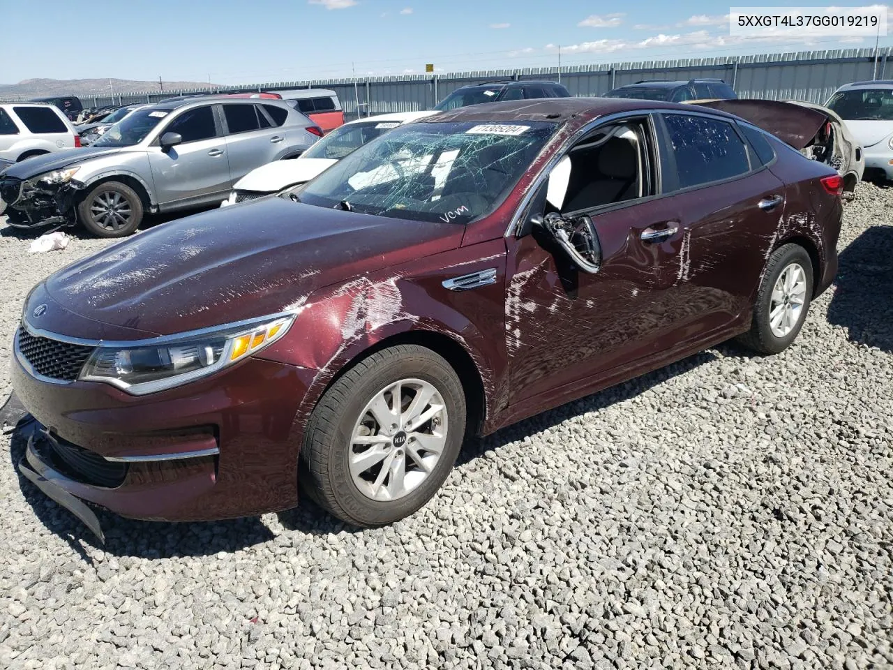 5XXGT4L37GG019219 2016 Kia Optima Lx