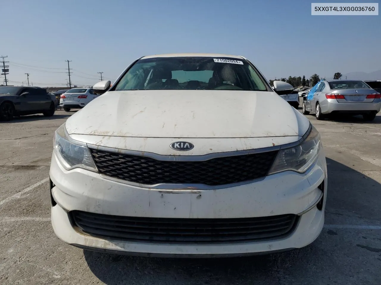 2016 Kia Optima Lx VIN: 5XXGT4L3XGG036760 Lot: 71502094