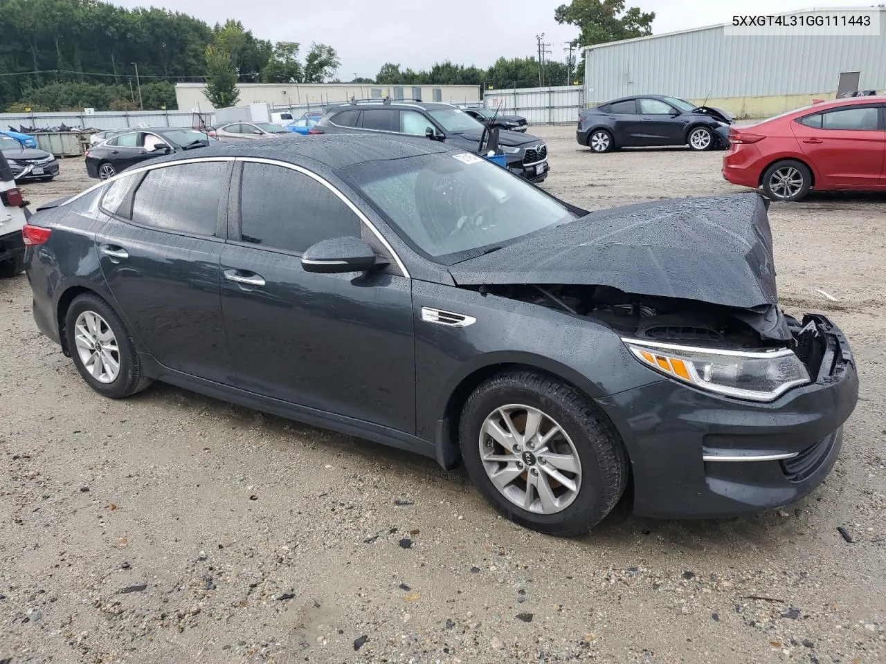 5XXGT4L31GG111443 2016 Kia Optima Lx