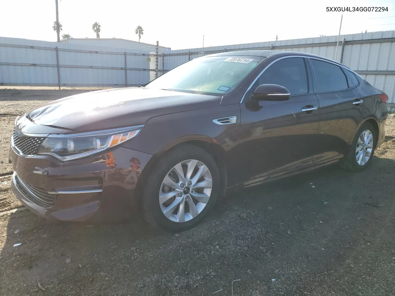 2016 Kia Optima Ex VIN: 5XXGU4L34GG072294 Lot: 72076714