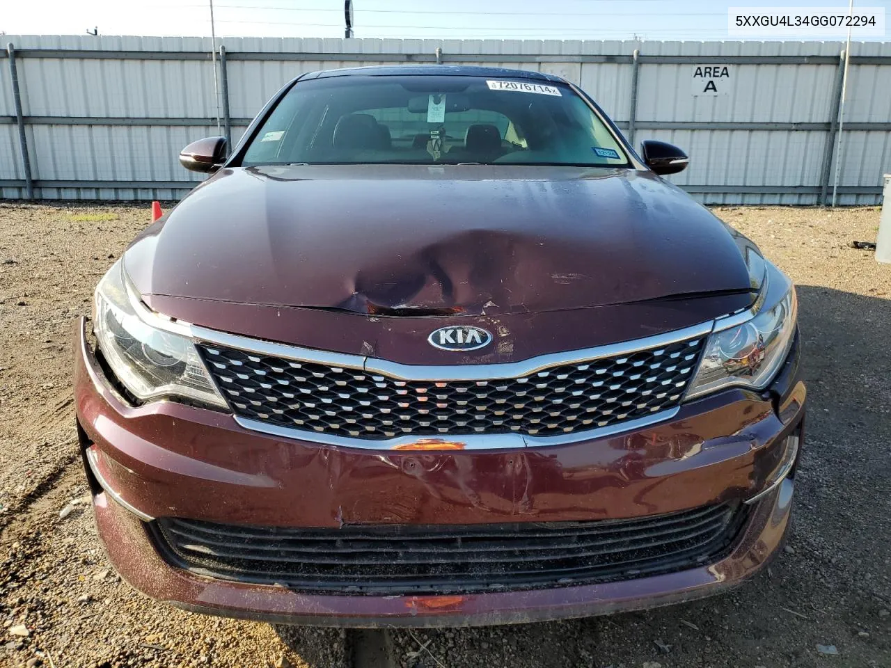 2016 Kia Optima Ex VIN: 5XXGU4L34GG072294 Lot: 72076714