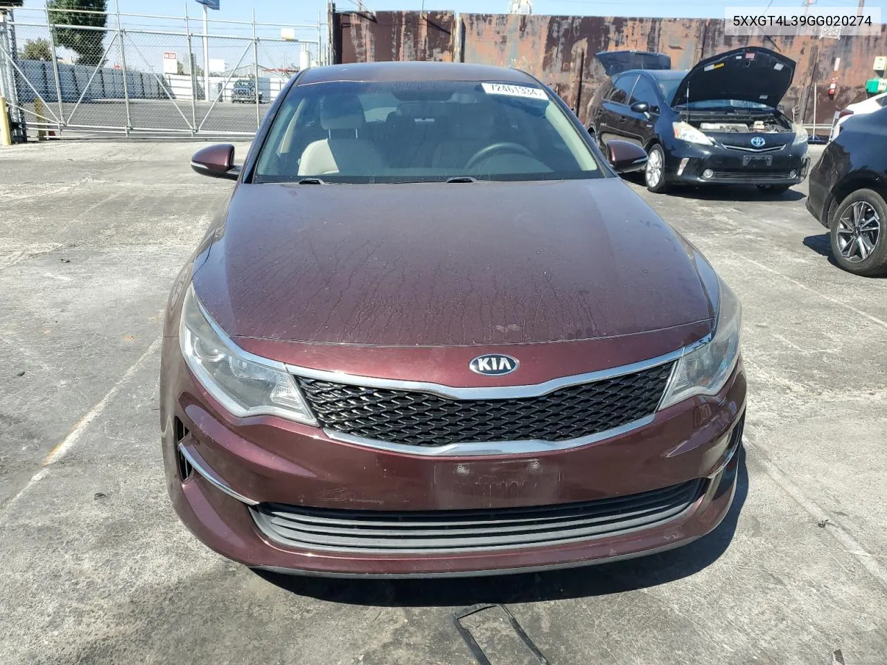 2016 Kia Optima Lx VIN: 5XXGT4L39GG020274 Lot: 72461334