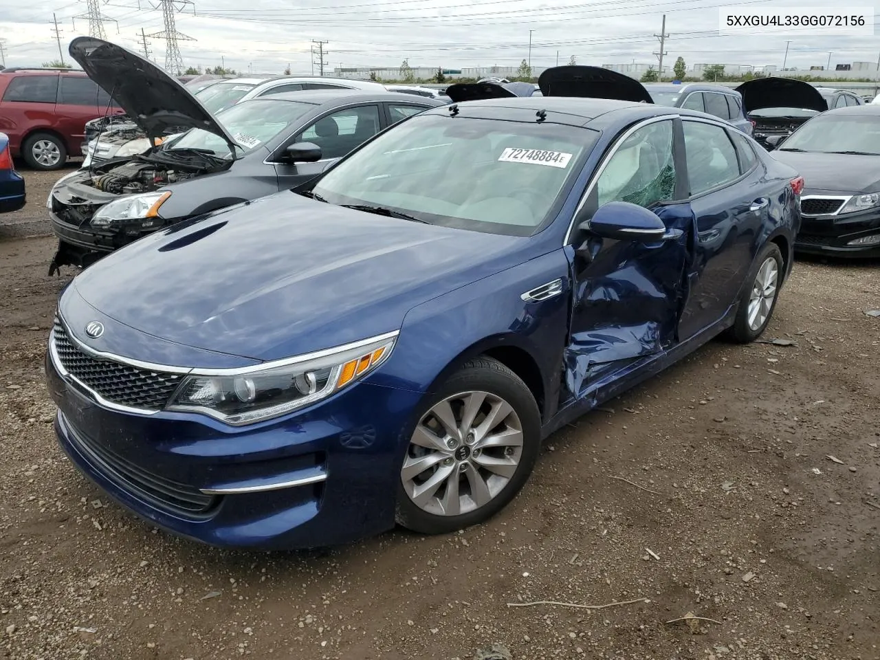 5XXGU4L33GG072156 2016 Kia Optima Ex