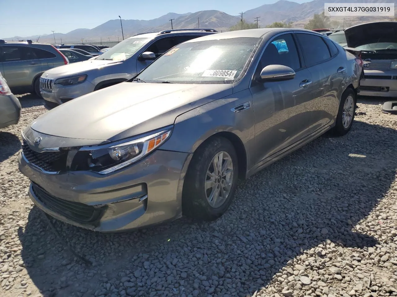 2016 Kia Optima Lx VIN: 5XXGT4L37GG031919 Lot: 72809854