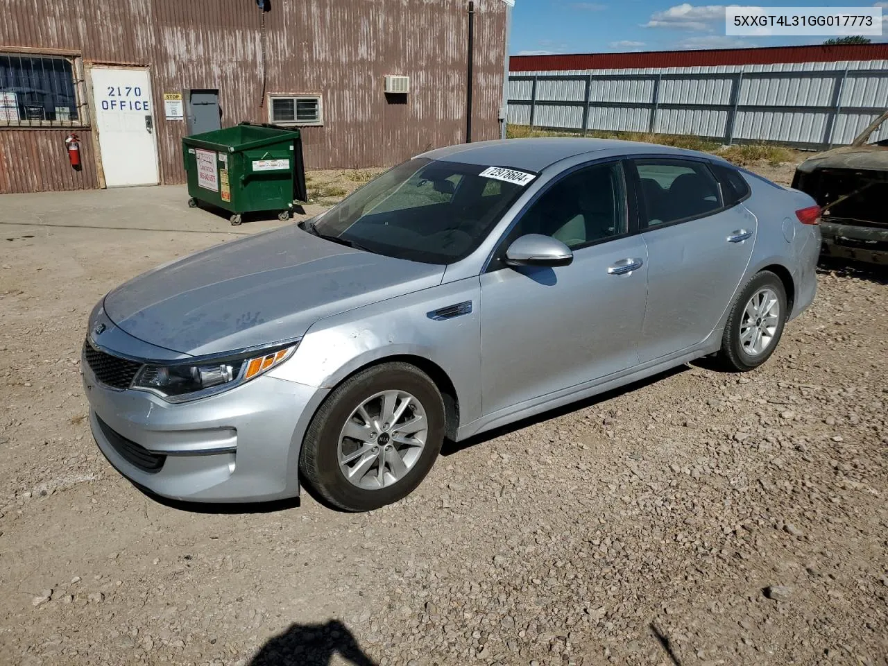 5XXGT4L31GG017773 2016 Kia Optima Lx