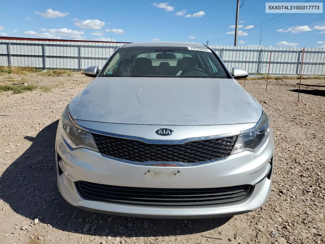 2016 Kia Optima Lx VIN: 5XXGT4L31GG017773 Lot: 72978604