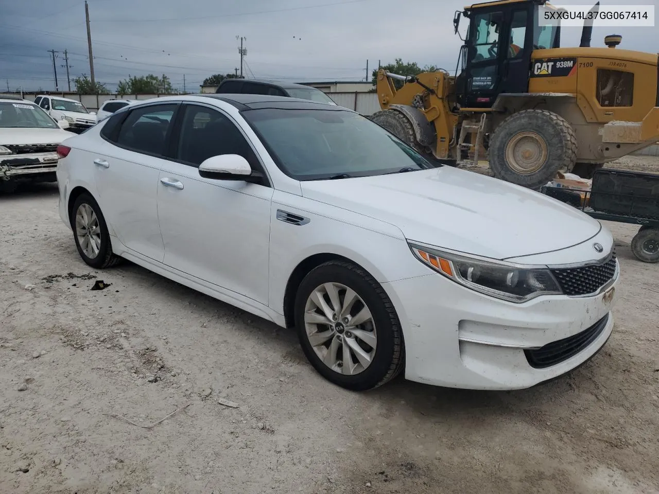 2016 Kia Optima Ex VIN: 5XXGU4L37GG067414 Lot: 73044354