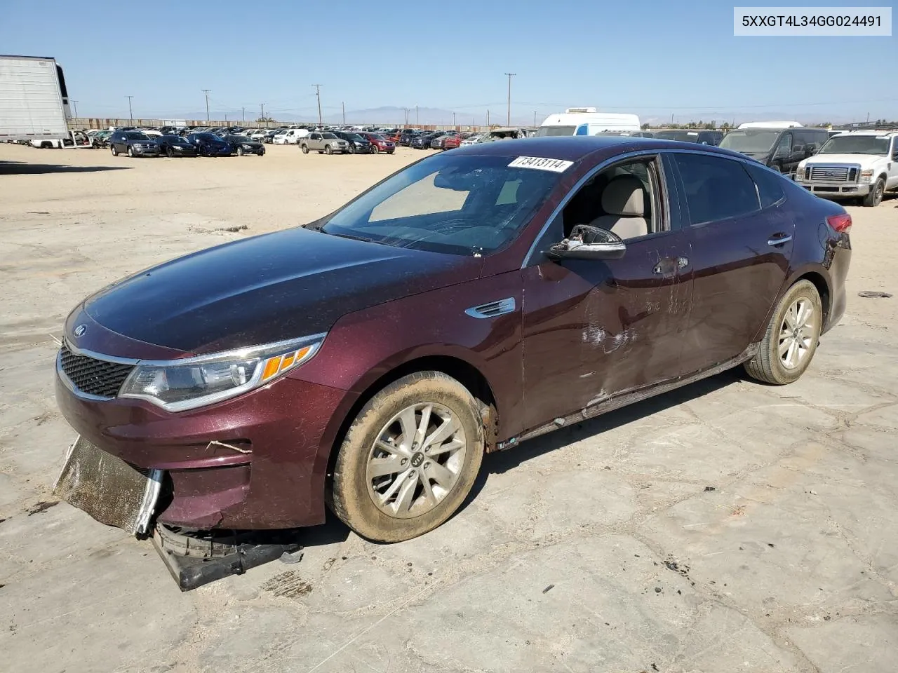 5XXGT4L34GG024491 2016 Kia Optima Lx