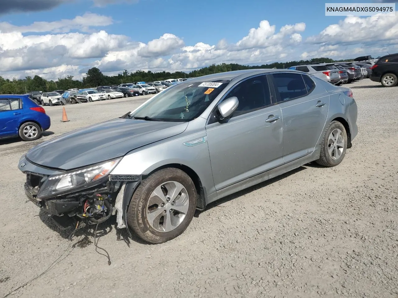 2016 Kia Optima Hybrid VIN: KNAGM4ADXG5094975 Lot: 73735004