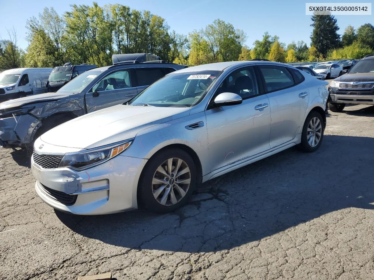 2016 Kia Optima Lx VIN: 5XXGT4L35GG005142 Lot: 73752474