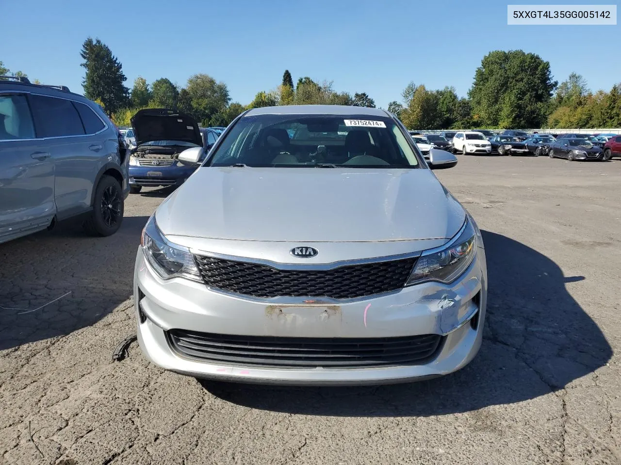 2016 Kia Optima Lx VIN: 5XXGT4L35GG005142 Lot: 73752474