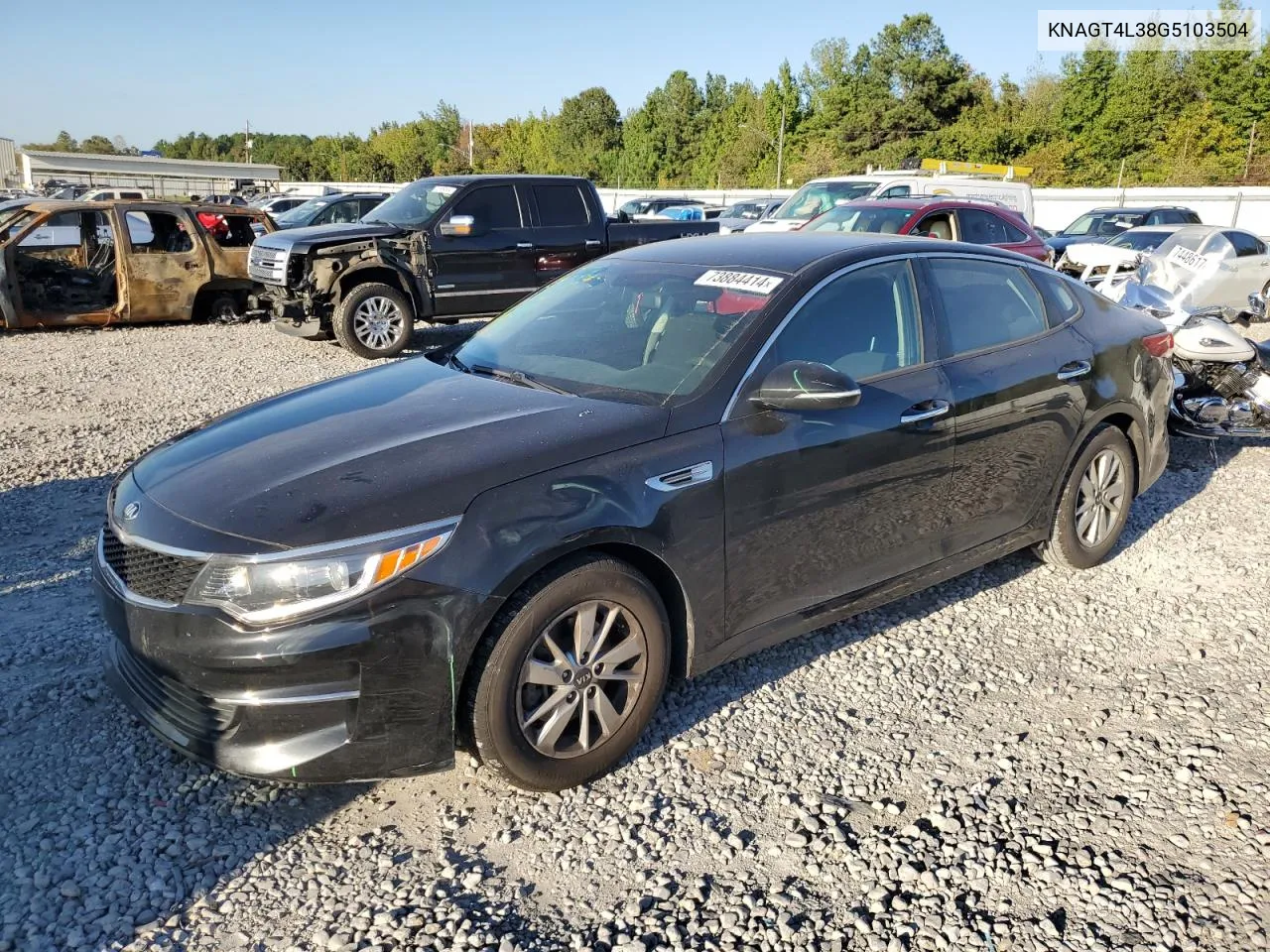 2016 Kia Optima Lx VIN: KNAGT4L38G5103504 Lot: 73884414