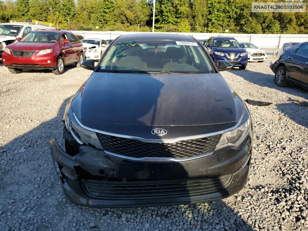 KNAGT4L38G5103504 2016 Kia Optima Lx