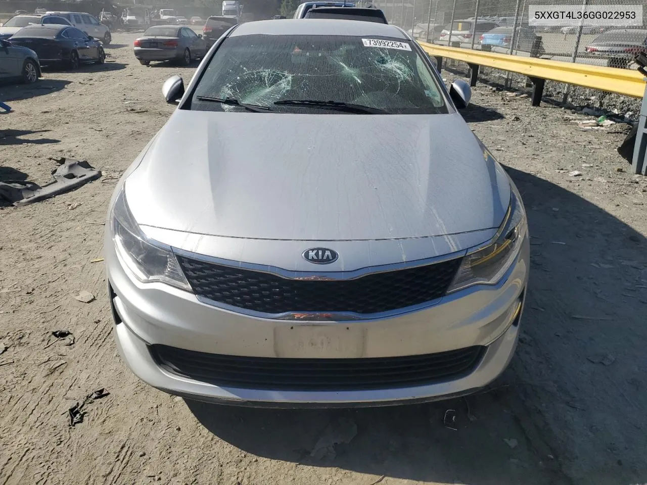 2016 Kia Optima Lx VIN: 5XXGT4L36GG022953 Lot: 73992254