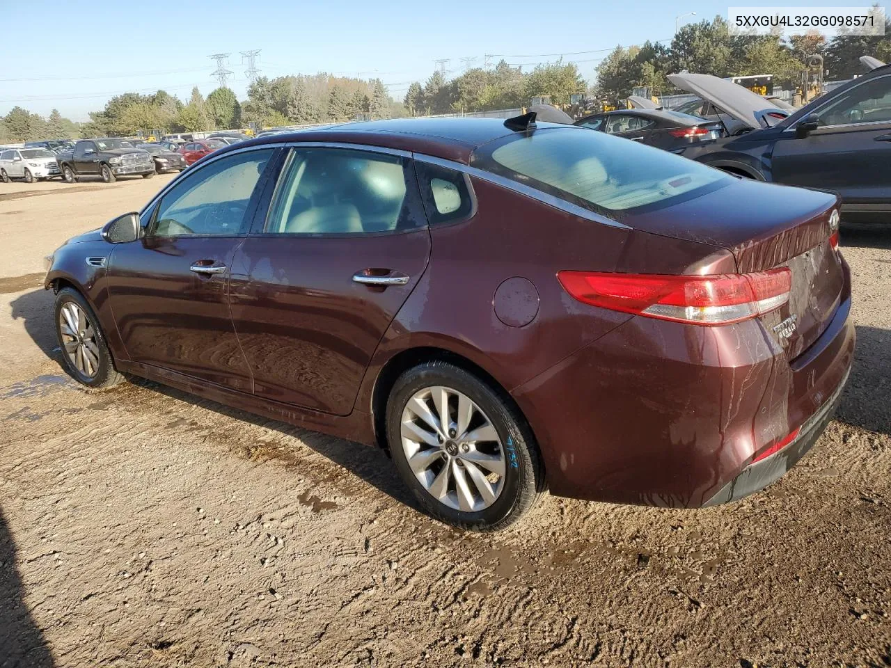 2016 Kia Optima Ex VIN: 5XXGU4L32GG098571 Lot: 74263504