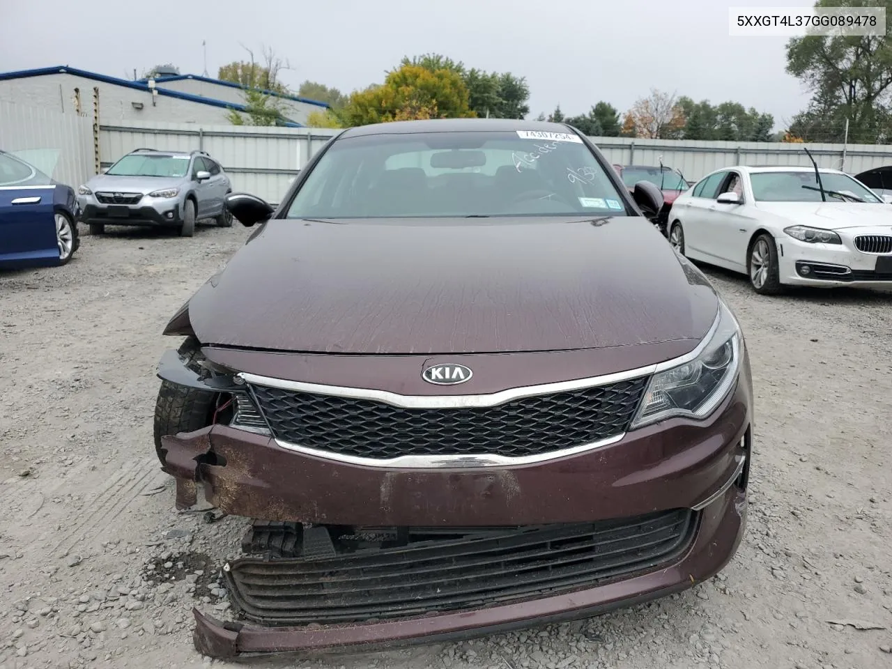 2016 Kia Optima Lx VIN: 5XXGT4L37GG089478 Lot: 74307254