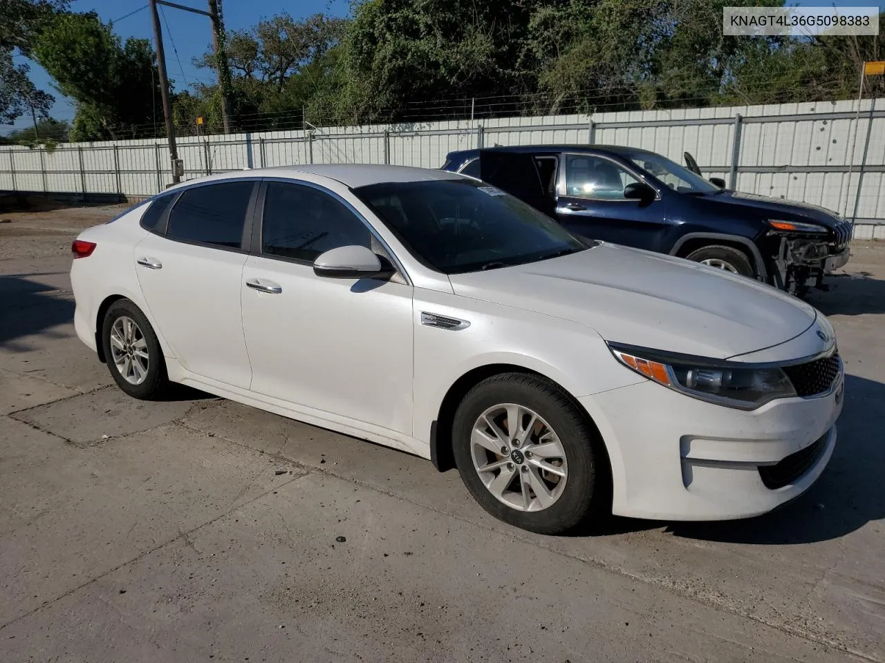 2016 Kia Optima Lx VIN: KNAGT4L36G5098383 Lot: 74498704