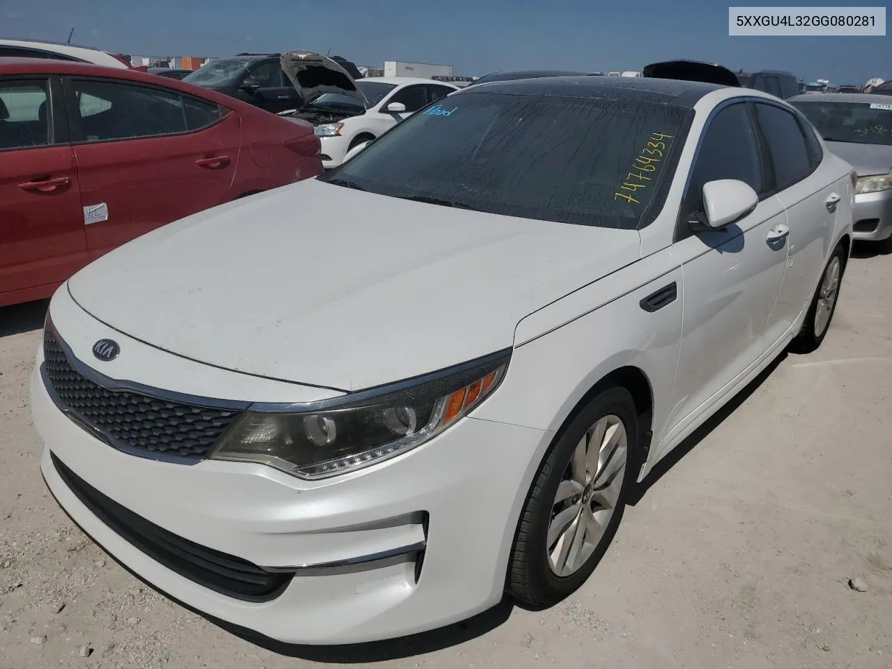 5XXGU4L32GG080281 2016 Kia Optima Ex