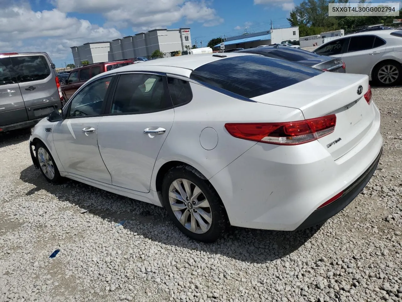 2016 Kia Optima Lx VIN: 5XXGT4L30GG002794 Lot: 74825204