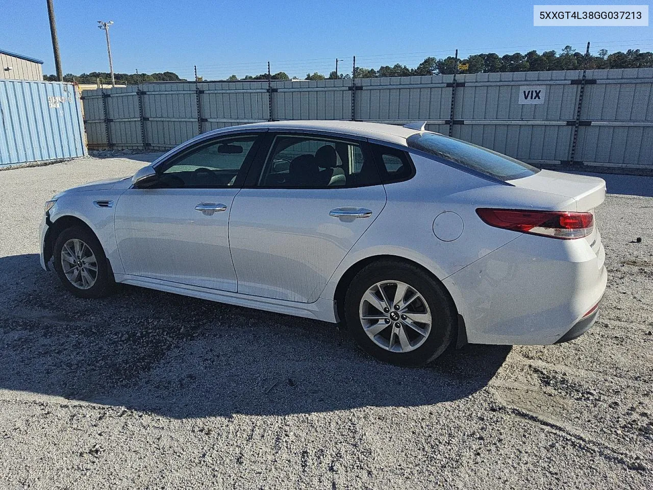 2016 Kia Optima Lx VIN: 5XXGT4L38GG037213 Lot: 75324354