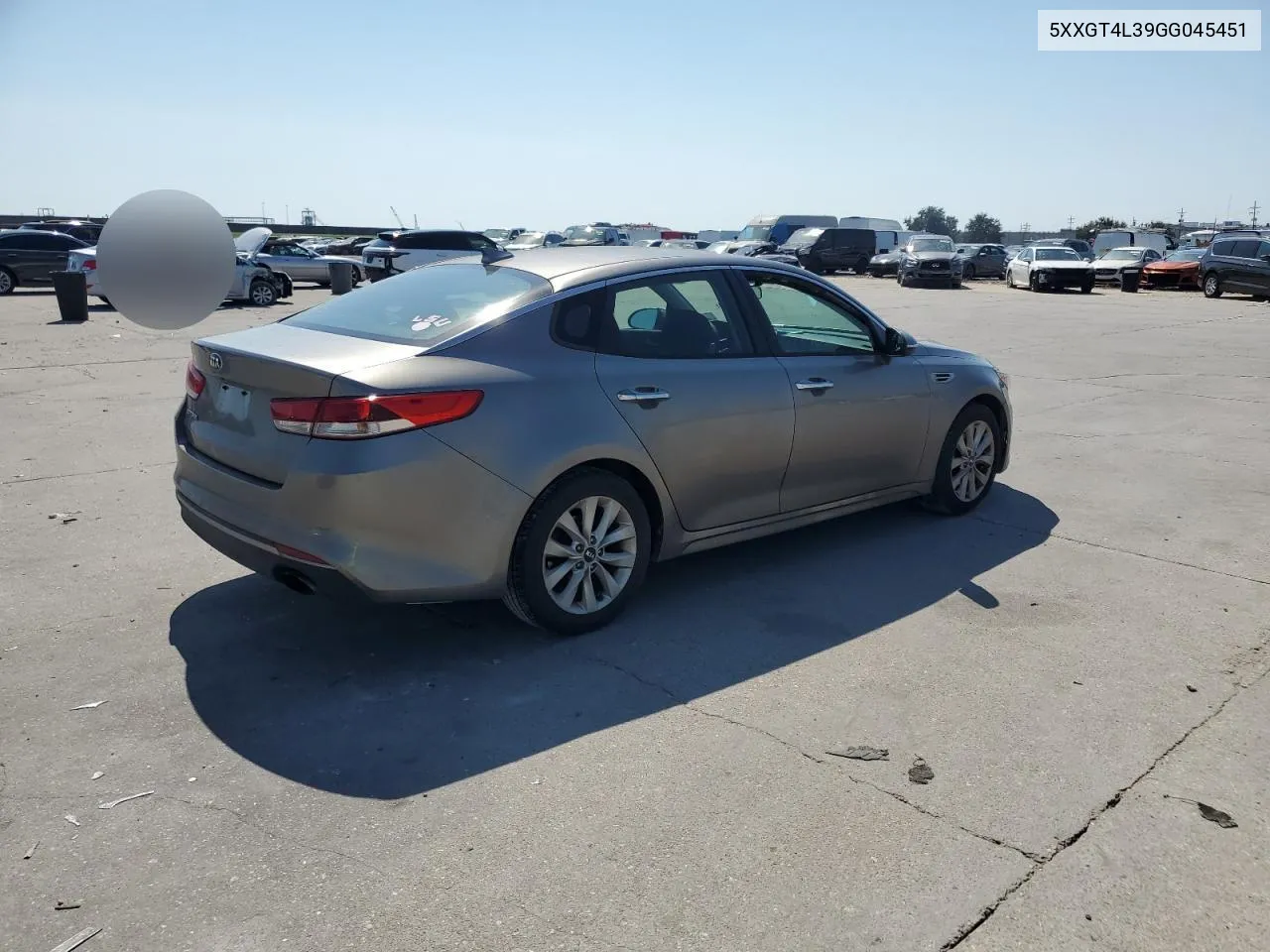 2016 Kia Optima Lx VIN: 5XXGT4L39GG045451 Lot: 75400024