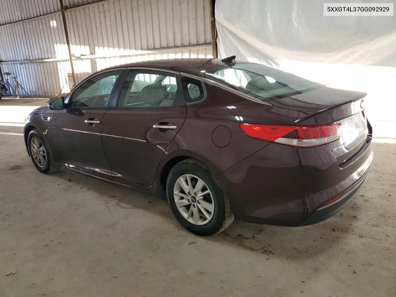 2016 Kia Optima Lx VIN: 5XXGT4L37GG092929 Lot: 75427974